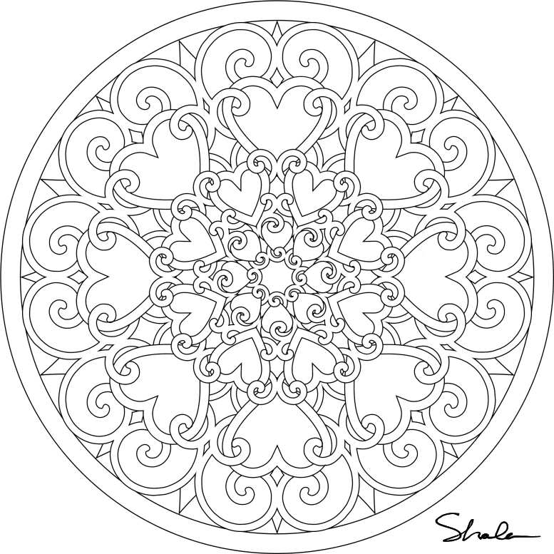 Mandalas Cœur 3